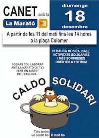 Cartell caldo solidari - Marató TV3 - desembre 2016