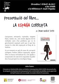Cartell presentaci de llibre: Espaa corrupta - abril 2017