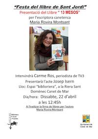 Cartell presentació llibre Maria Rovira - abril 2017