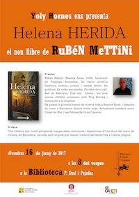 Cartell presentaci llibre Helena herida - juny 2017