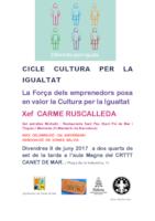 Cartell cicle cultura i igualtat Carme Ruscalleda - juny 2017