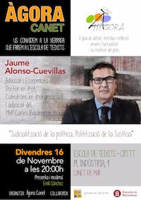 Cartell Àgora - Jaume Alonso-Cuevillas - novembre 2018