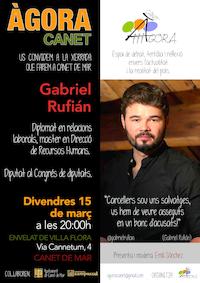 Cartell xerrada Gabriel Rufián - Àgora - març 2019