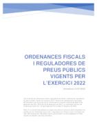 Ordenances Fiscals i Reguladores 2022 - Text Refós