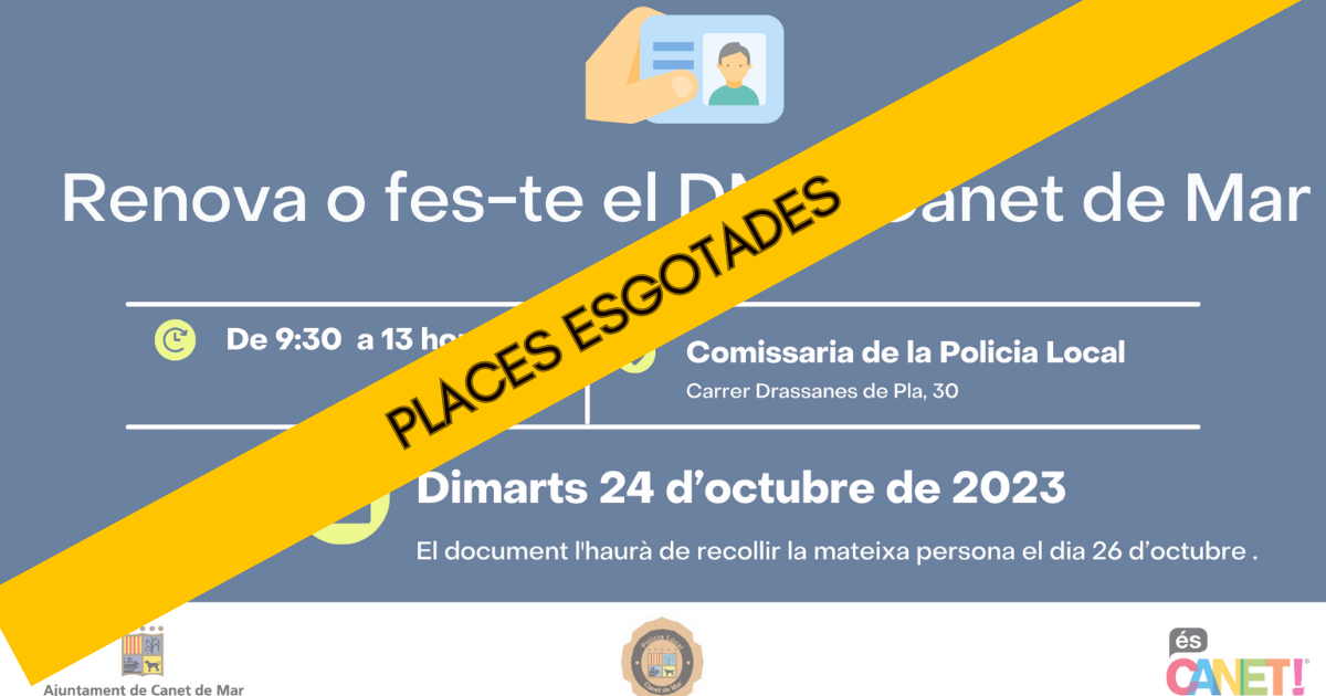 DNI 24 octubre - places esgotades