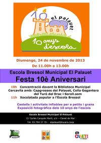 Cartell 10è aniversari El Palauet - novembre 2013