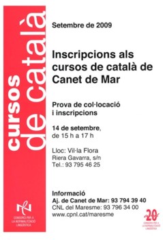 Cartell del curs de català 2009
